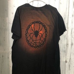 Men’s black T-shirt, Halloween spider, spiderweb cotton size 2X